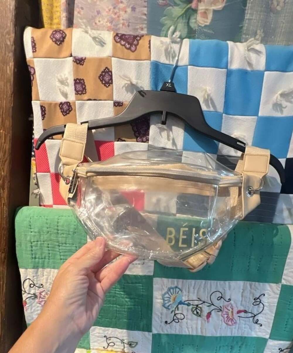 BEIS Clear Fanny Pack with Beige Trim